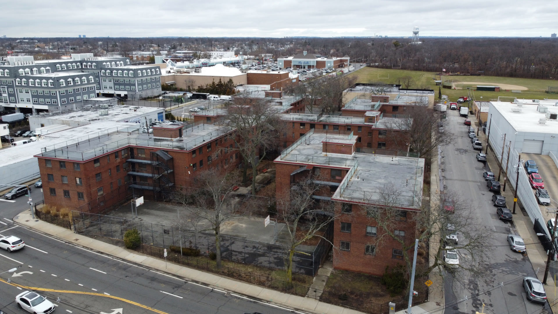 Aerial view of the original Moxey Rigby complex